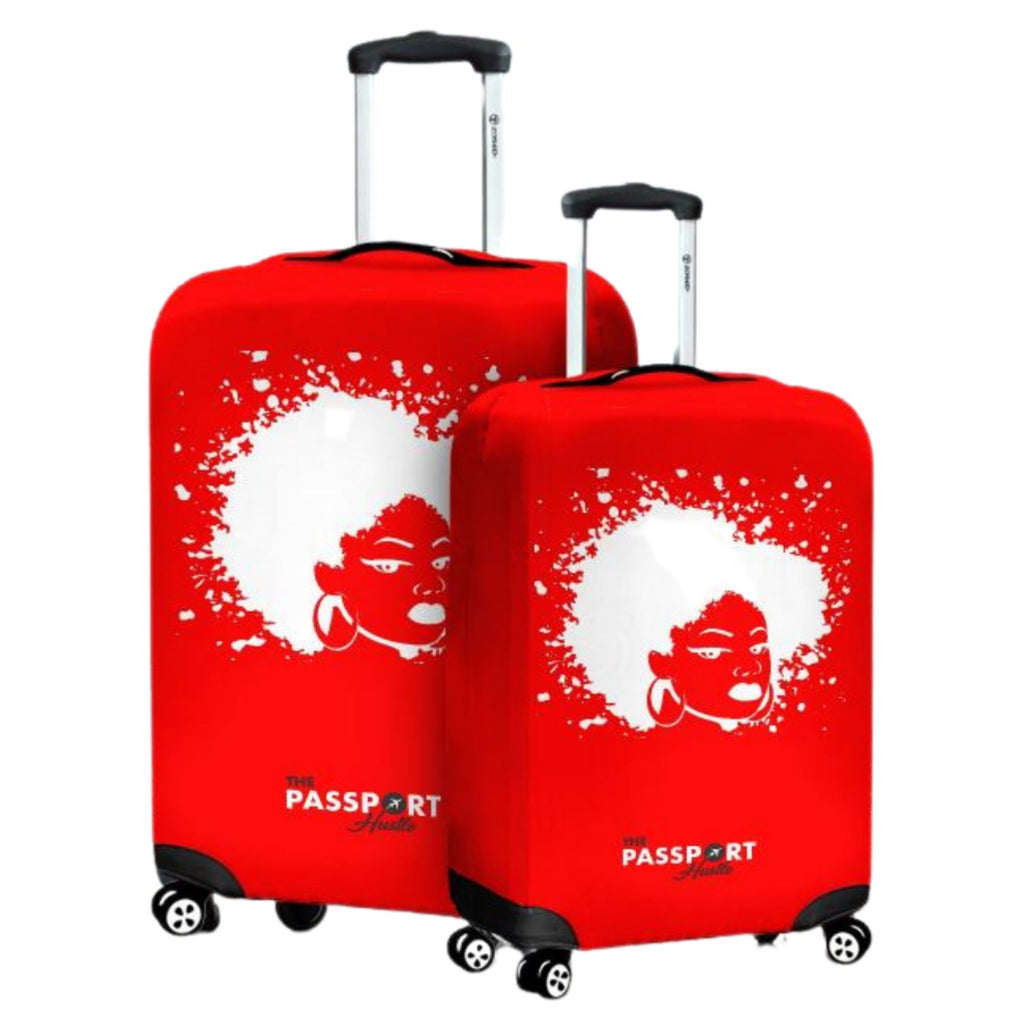 Red Don't Touch My Hair Luggage Cover