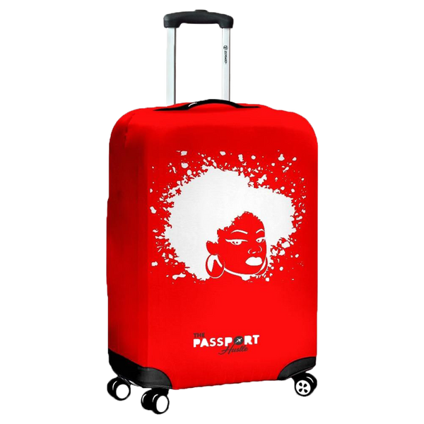 Red Don't Touch My Hair Luggage Cover