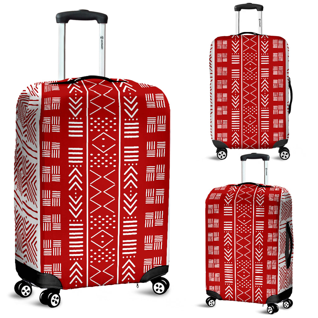 Mud Cloth: Red n White Luggage Cover