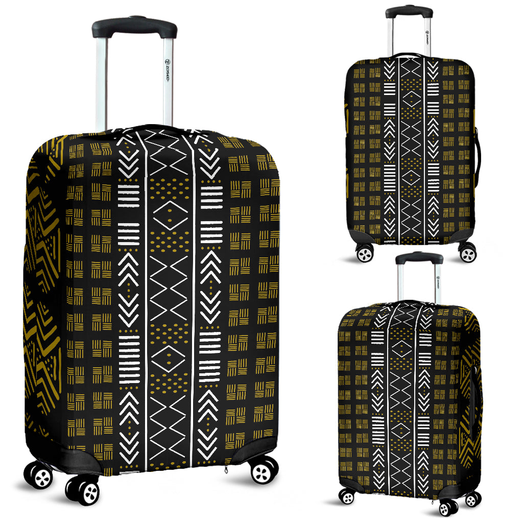 Mud Cloth: Black and Gold Luggage Cover