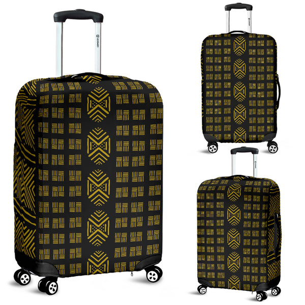 Mud Cloth: Black and Gold Luggage Cover